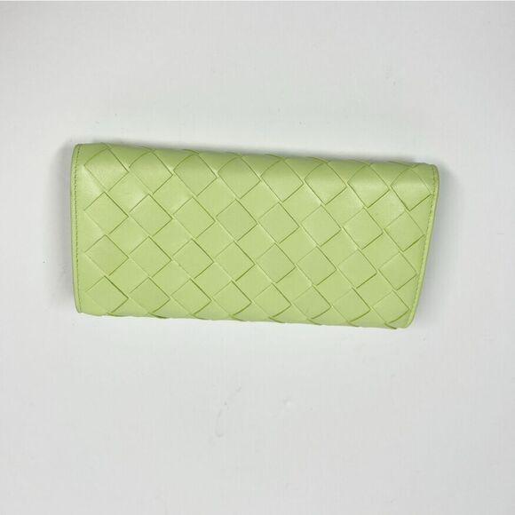 Bottega Veneta NWT Large Intrecciato Flap Wallet 3579 Fennel-Gold Retail $1,000 - Picture 3 of 12